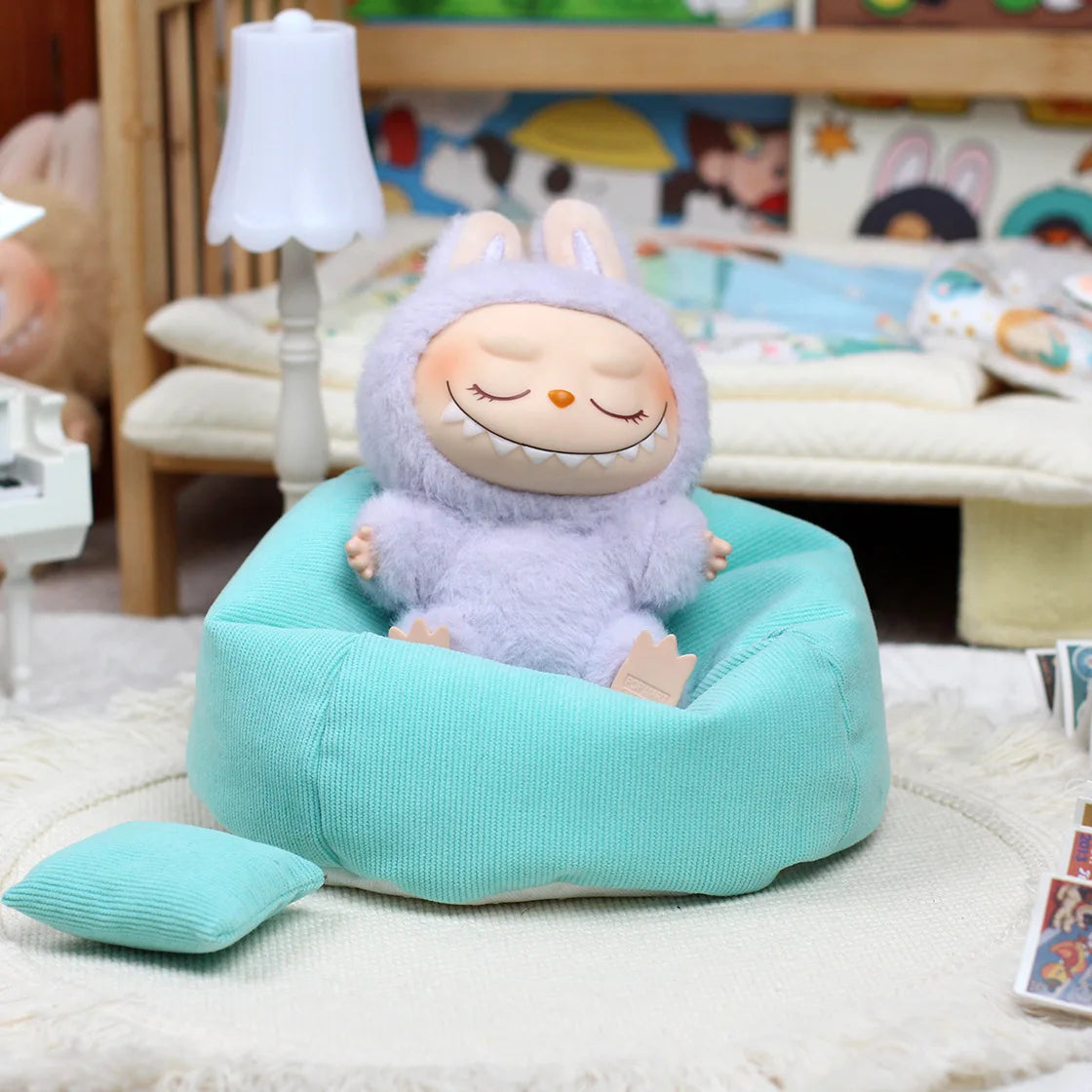 Mini Sofa Bed for Labubu V1–V3 – Cute DIY Plush Accessory Gift