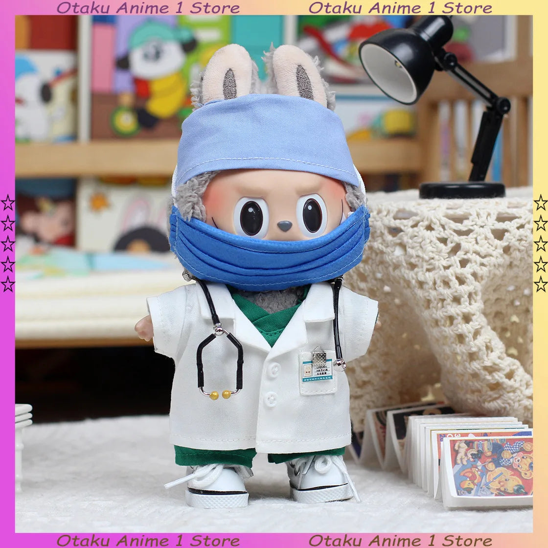 Labubu Doctor & Nurse Outfit – Pink Uniform with Hat & Mask