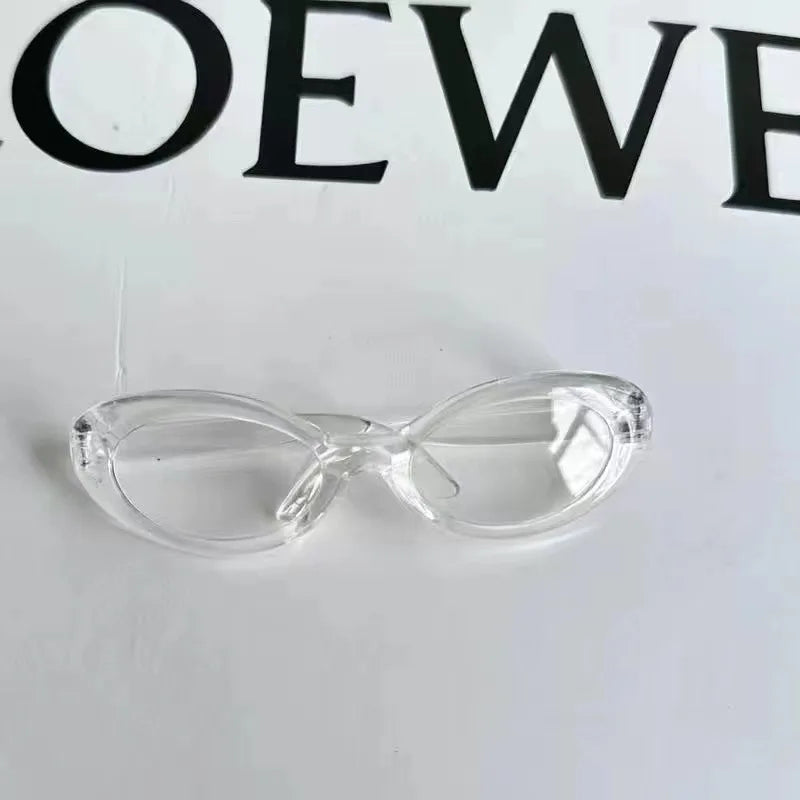 Mini Oval Sunglasses for Labubu Dolls – Transparent & Trendy