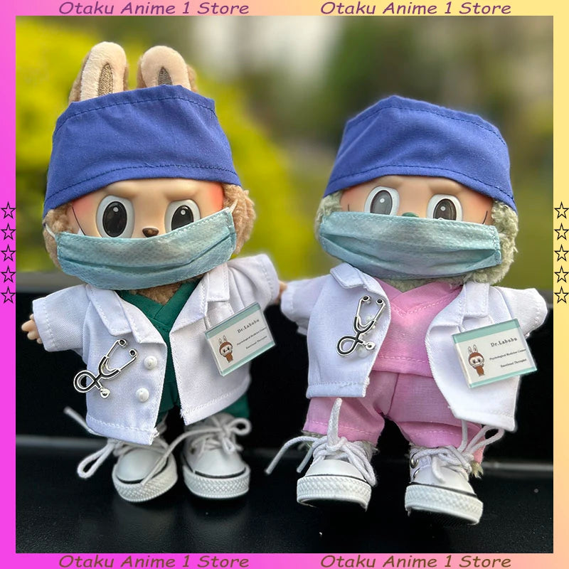 Labubu Doctor & Nurse Outfit – Pink Uniform with Hat & Mask