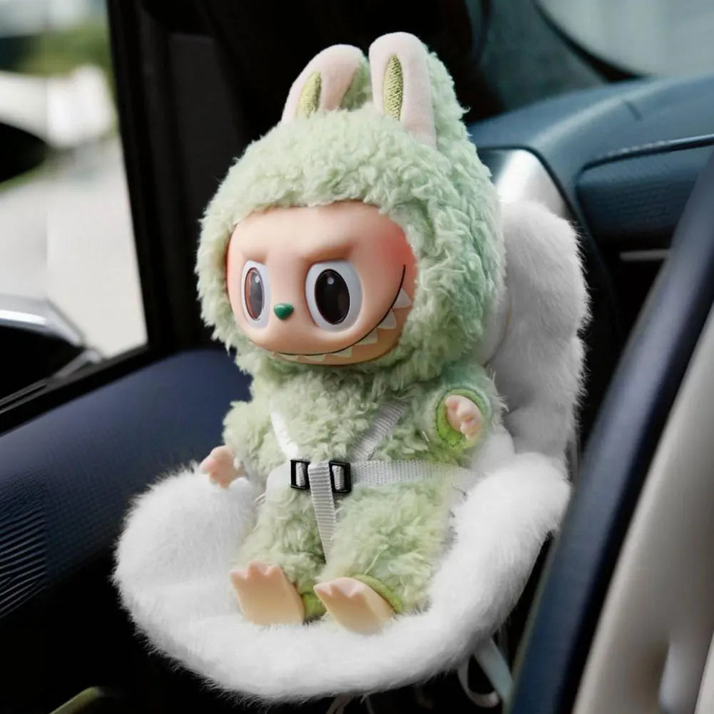 17cm Labubu Car Seat Plush with Air Vent Clip