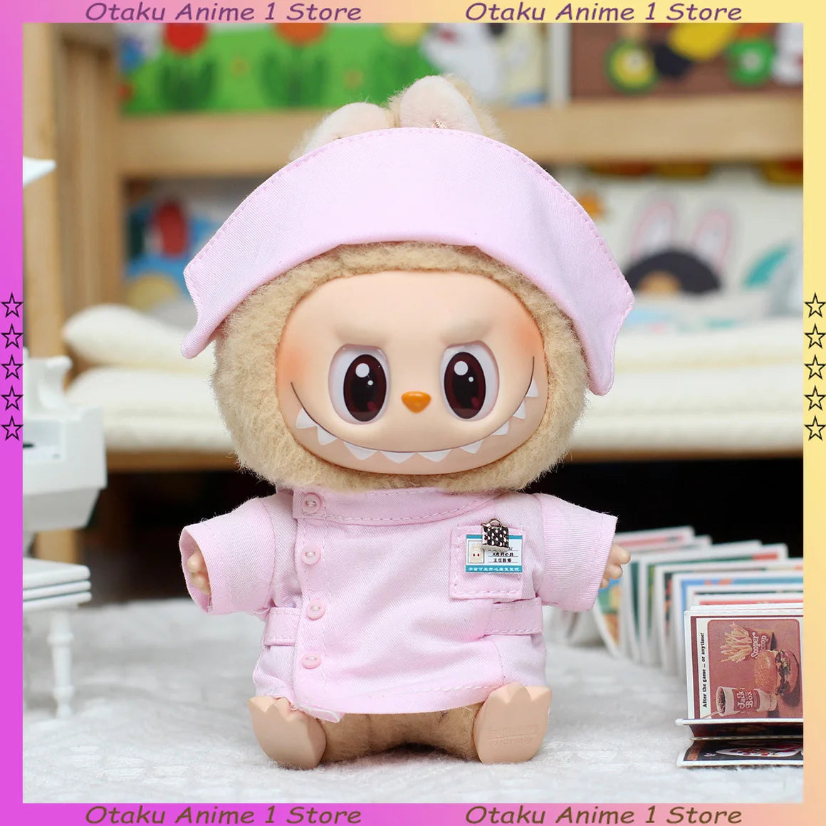 Labubu Doctor & Nurse Outfit – Pink Uniform with Hat & Mask