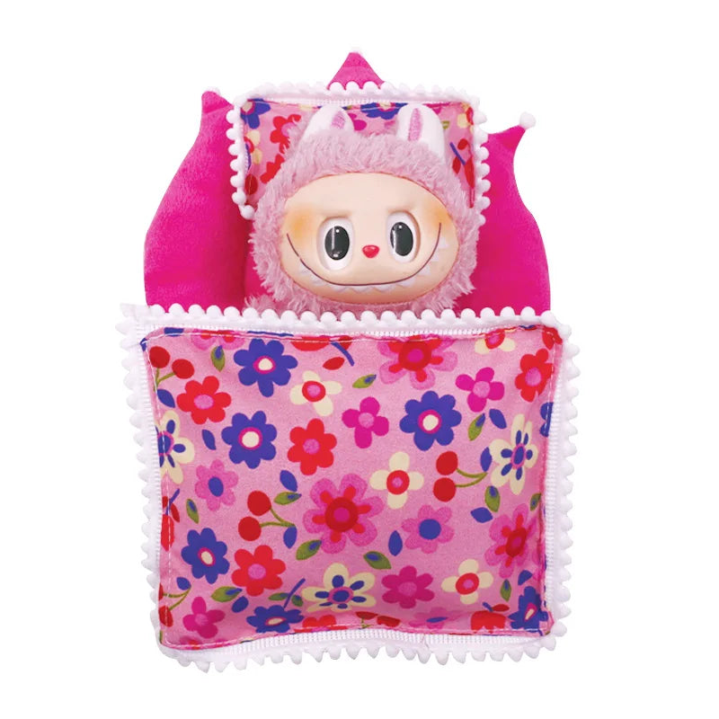 Floral Sleeping Bag for 15–17cm Labubu – Cute & Comfy Pop Accessory