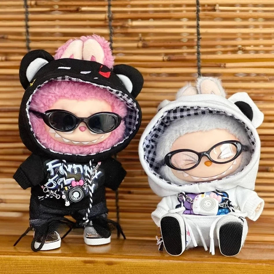 Mini Oval Sunglasses for Labubu Dolls – Transparent & Trendy
