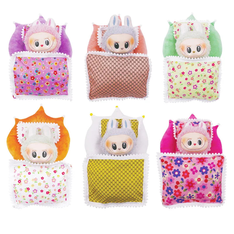Floral Sleeping Bag for 15–17cm Labubu – Cute & Comfy Pop Accessory