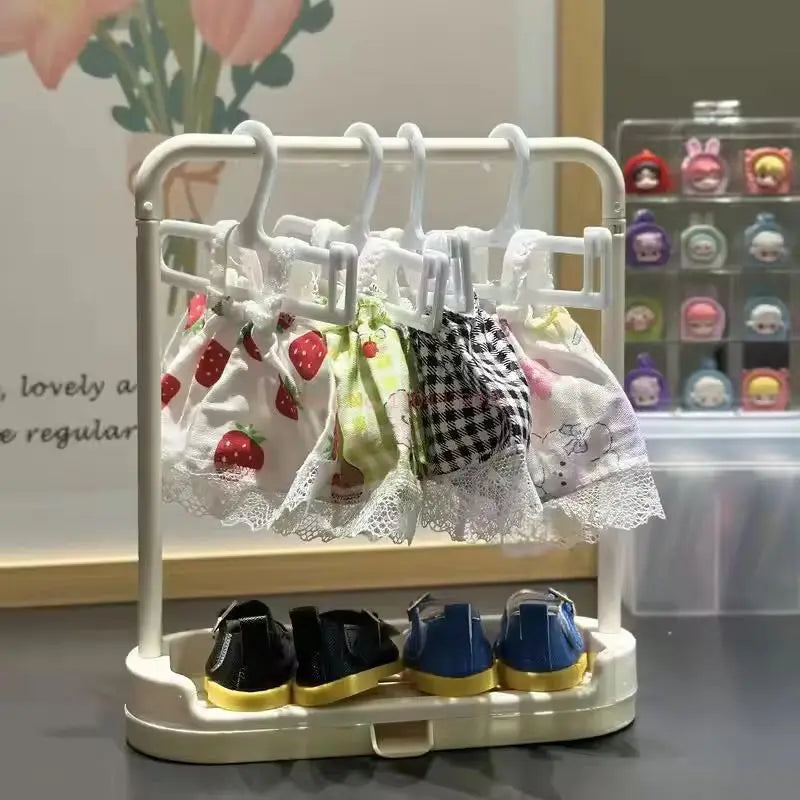 Mini Doll Clothes Rack – 20cm Stand for Labubu