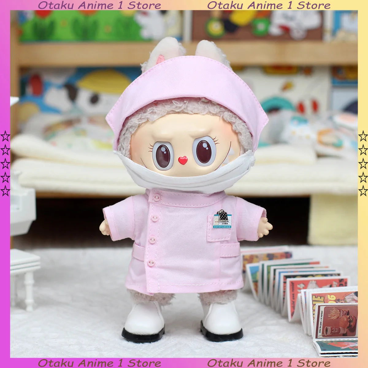 Labubu Doctor & Nurse Outfit – Pink Uniform with Hat & Mask