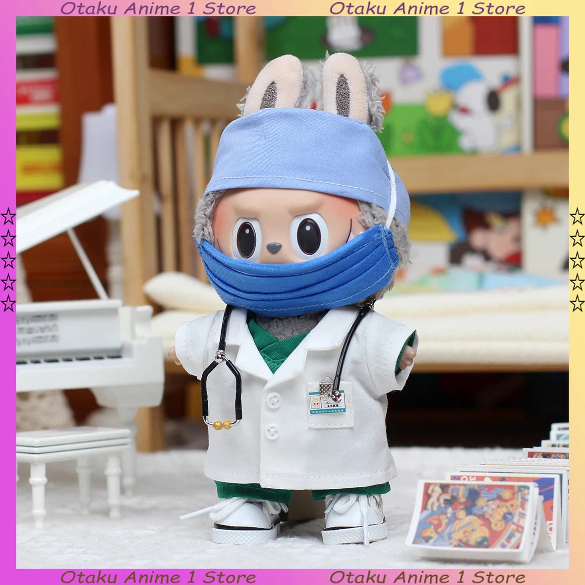 Labubu Doctor & Nurse Outfit – Pink Uniform with Hat & Mask